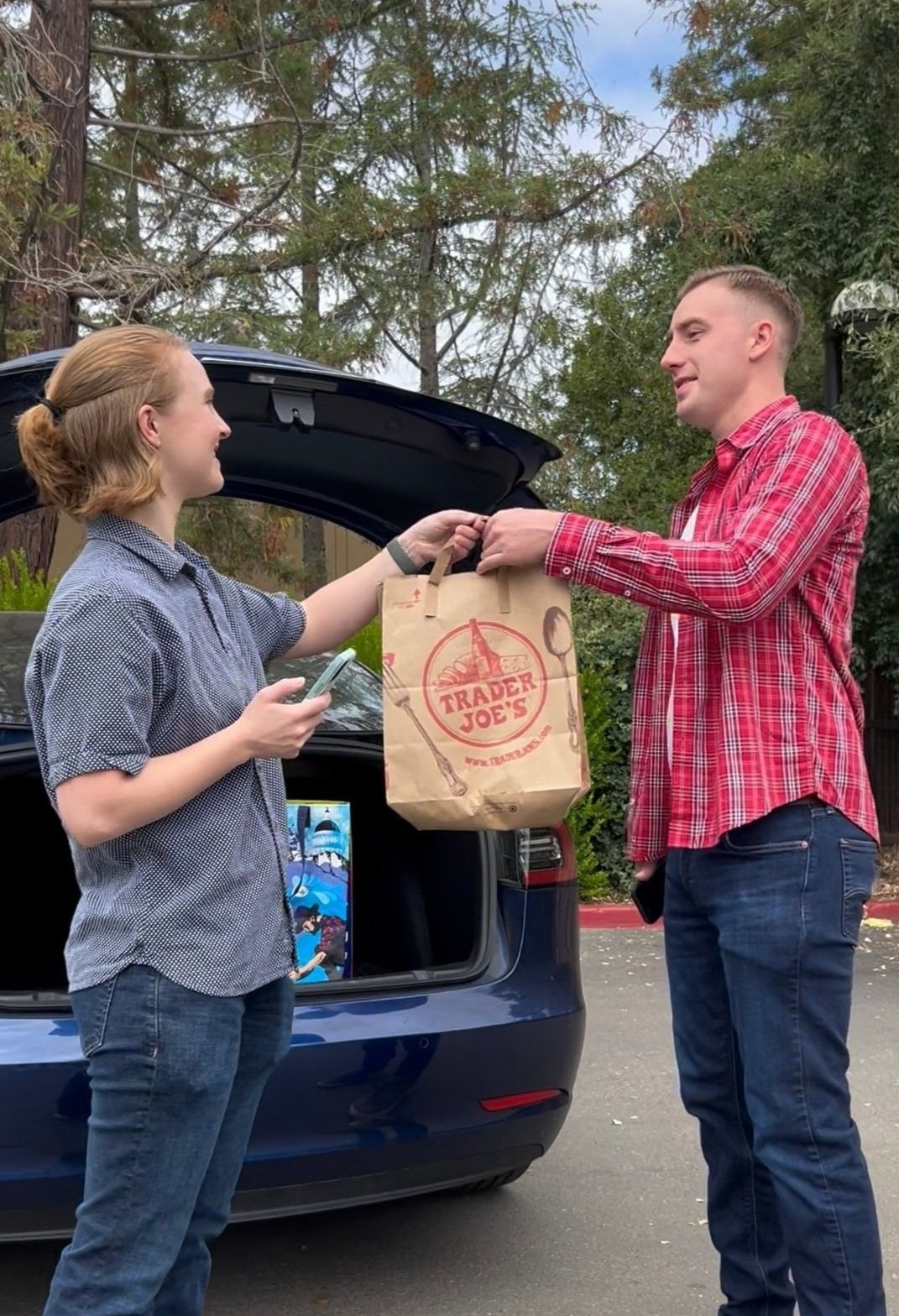 Connor delivering groceries